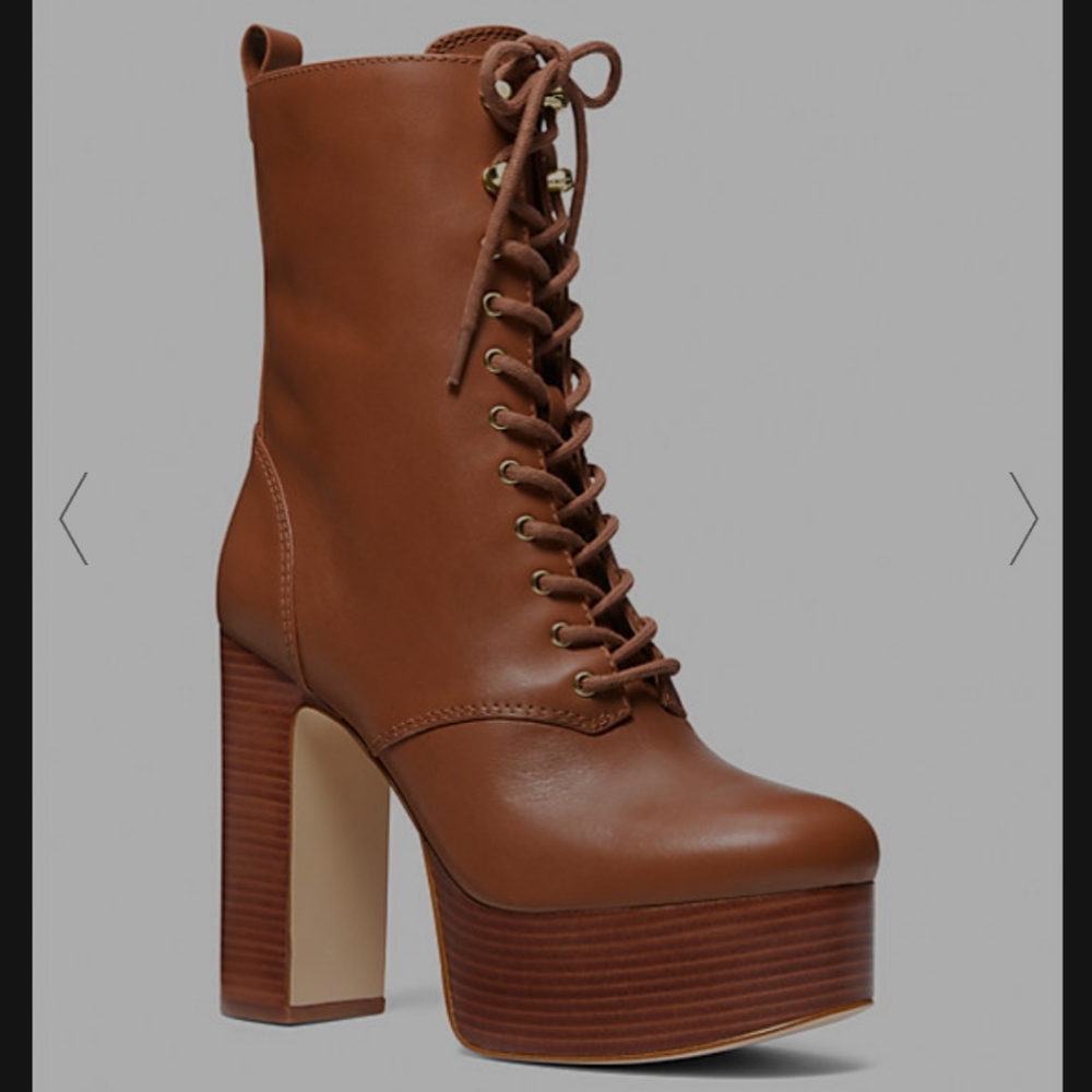 New Natasha Lace Up Platform Booties